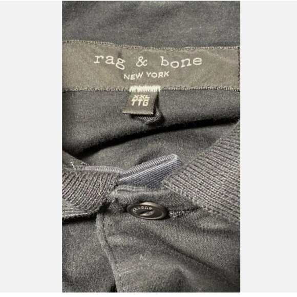 Rag & Bone Men's Black Embroidered Dagger Long Sleeve Polo Shirt XXL EUC - Picture 3 of 5